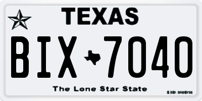 TX license plate BIX7040