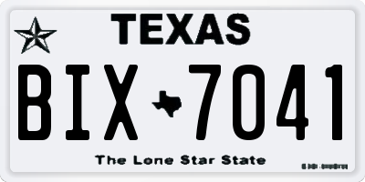 TX license plate BIX7041