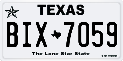 TX license plate BIX7059