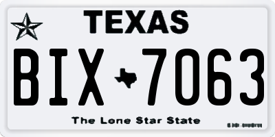 TX license plate BIX7063