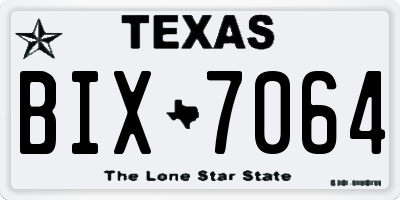 TX license plate BIX7064