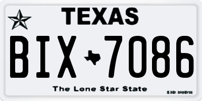TX license plate BIX7086