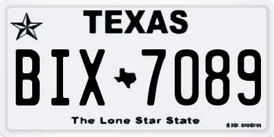 TX license plate BIX7089