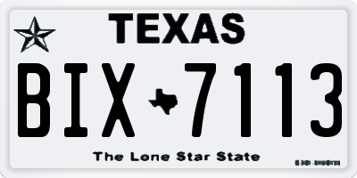 TX license plate BIX7113