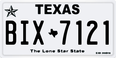 TX license plate BIX7121