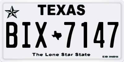 TX license plate BIX7147