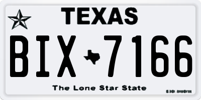 TX license plate BIX7166