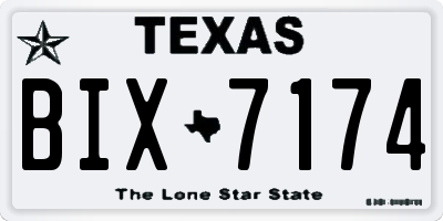 TX license plate BIX7174