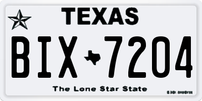 TX license plate BIX7204