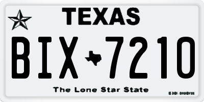 TX license plate BIX7210