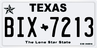 TX license plate BIX7213