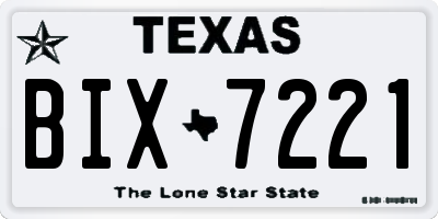 TX license plate BIX7221