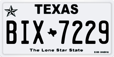 TX license plate BIX7229