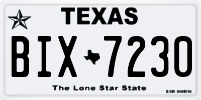 TX license plate BIX7230
