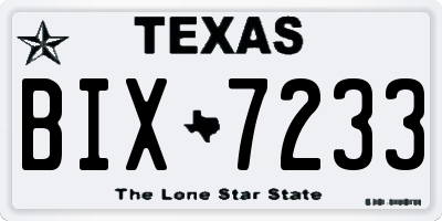 TX license plate BIX7233