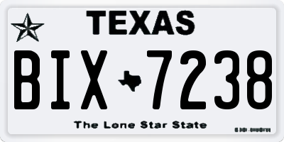 TX license plate BIX7238