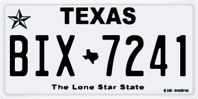 TX license plate BIX7241