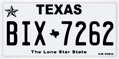 TX license plate BIX7262