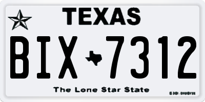 TX license plate BIX7312