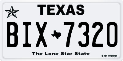 TX license plate BIX7320