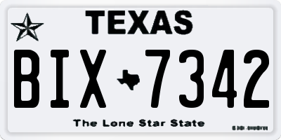 TX license plate BIX7342