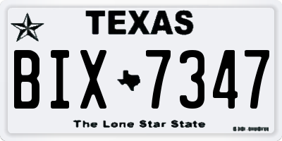 TX license plate BIX7347