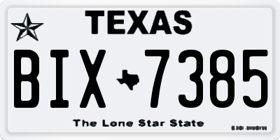 TX license plate BIX7385