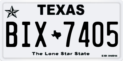 TX license plate BIX7405