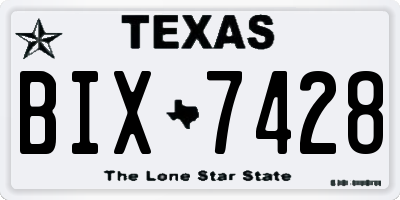 TX license plate BIX7428
