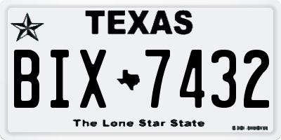 TX license plate BIX7432