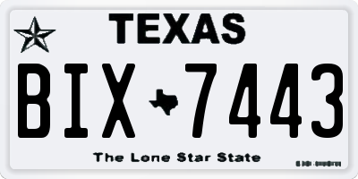 TX license plate BIX7443