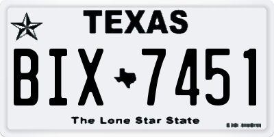 TX license plate BIX7451