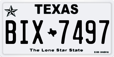 TX license plate BIX7497