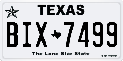 TX license plate BIX7499