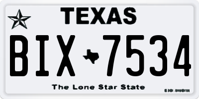 TX license plate BIX7534