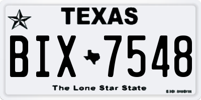 TX license plate BIX7548