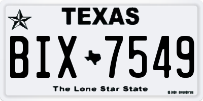 TX license plate BIX7549
