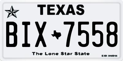 TX license plate BIX7558