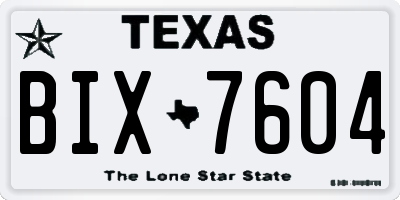 TX license plate BIX7604