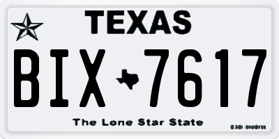 TX license plate BIX7617