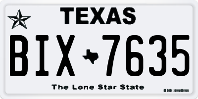 TX license plate BIX7635