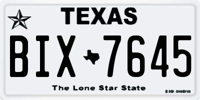 TX license plate BIX7645