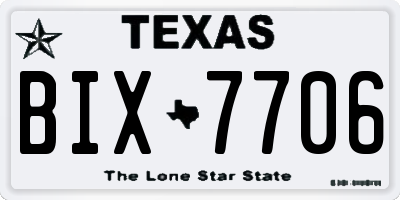 TX license plate BIX7706