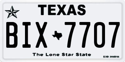 TX license plate BIX7707
