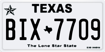 TX license plate BIX7709