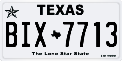 TX license plate BIX7713