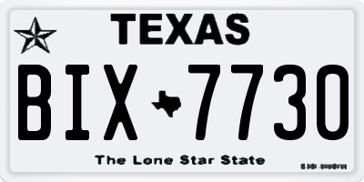 TX license plate BIX7730