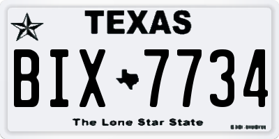 TX license plate BIX7734