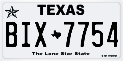 TX license plate BIX7754