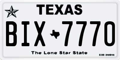 TX license plate BIX7770